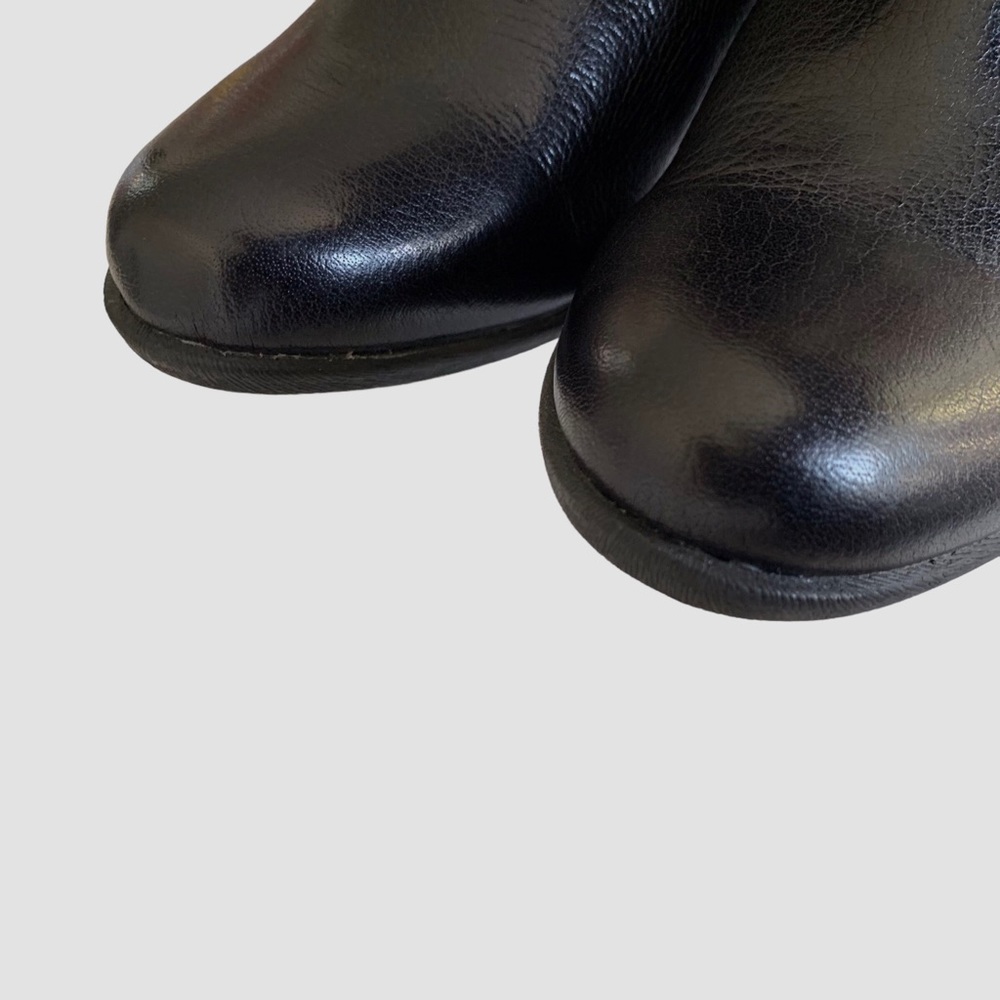 B.O.C BLACK LEATHER ANKLE BOOTS - Picture 10 of 15